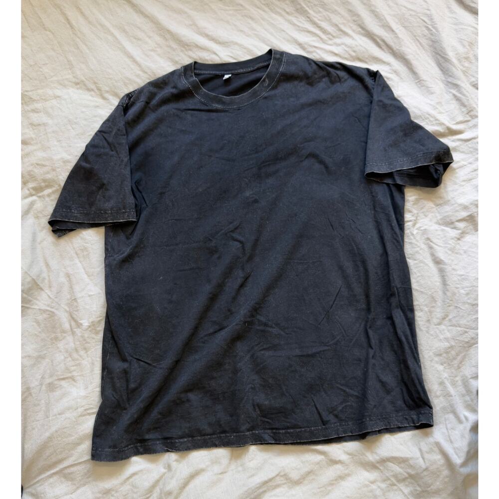 BLANK‎ Men's Acid Wash Black Oversized Large T-shirt